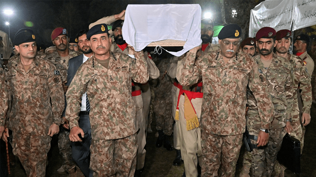 COAS attends funeral prayers of martyred officers