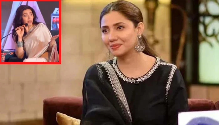 What was thrown at Mahira Khan on stage at PLF?
