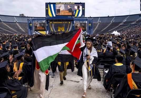 Michigan grad ceremony turns into pro-Palestine demo
