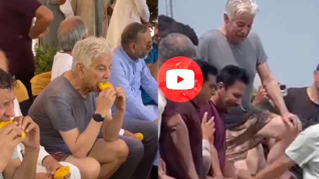 Watch: Khawaja Asif beats the heat in style