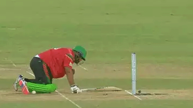 Watch: Azam Khan falls on ground after being hit on neck