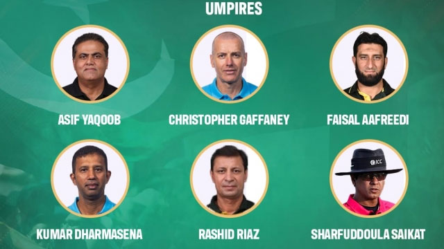 Match officials for Test series against England announced