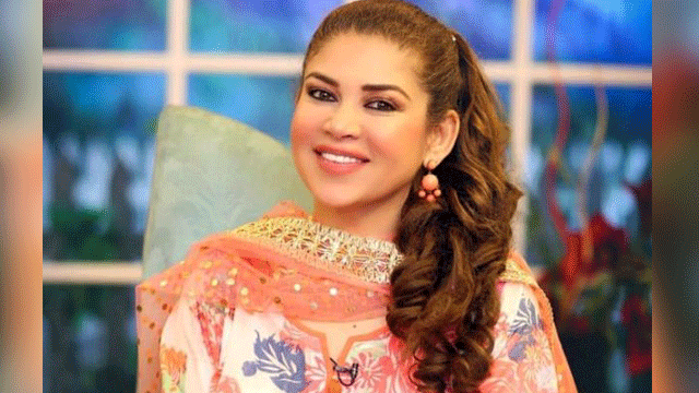 WATCH: Mishi Khan falls off her chair during a live show