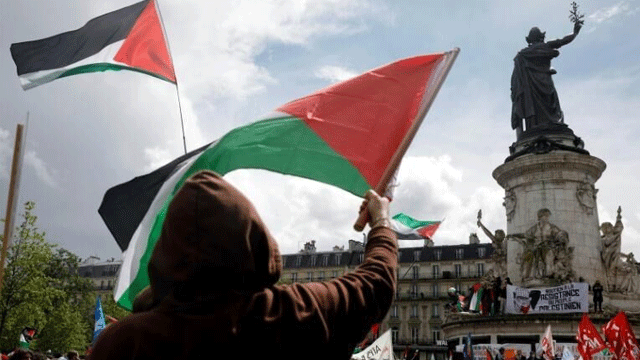 France bans Palestinian flags