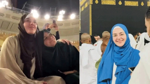 Actress Shazeal Shoukat performs Umrah