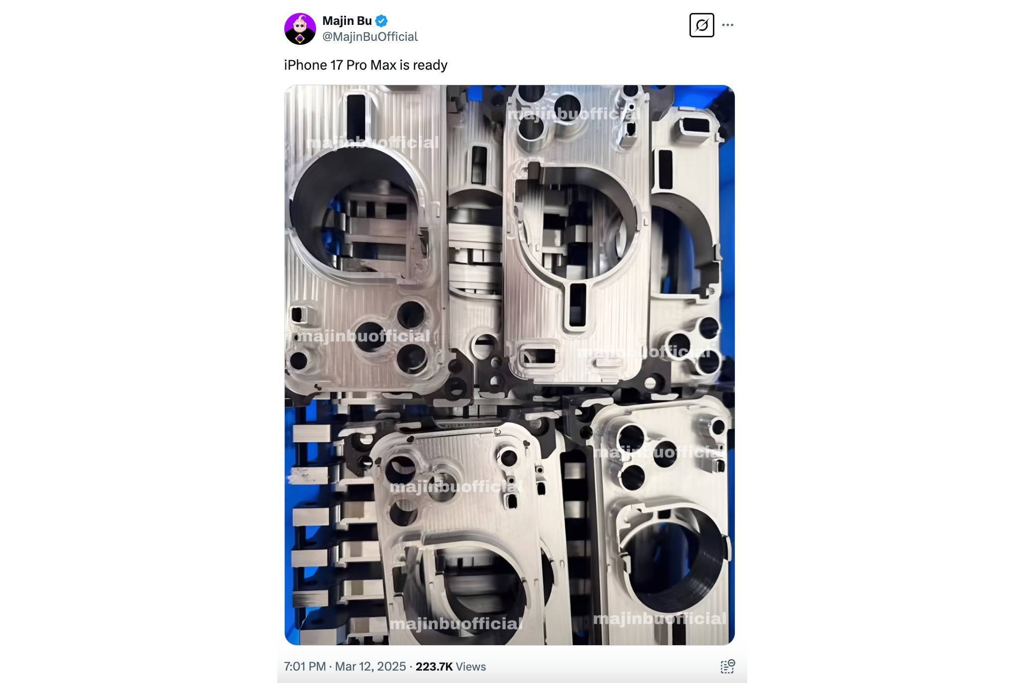 iPhone 17 Pro Max assembly line image leaked