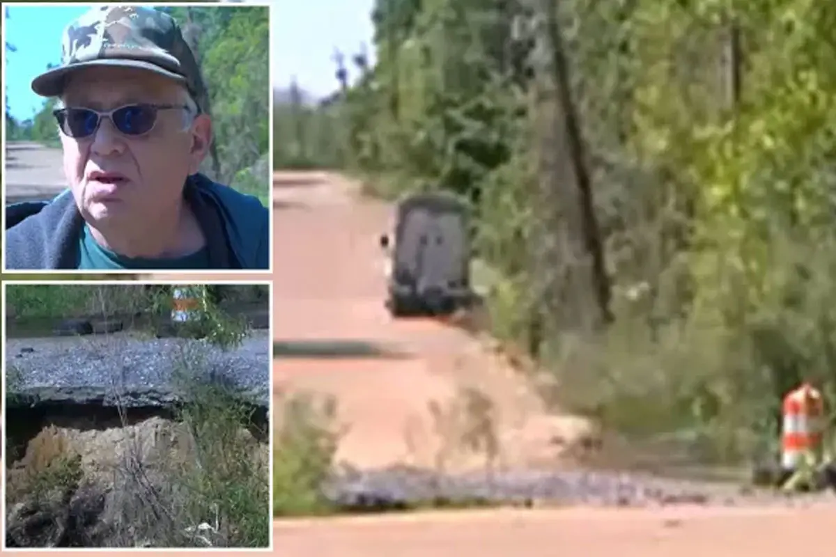 Massive Sinkhole in Jackson Puts Residents at Risk – Driver nearly loses car TWICE