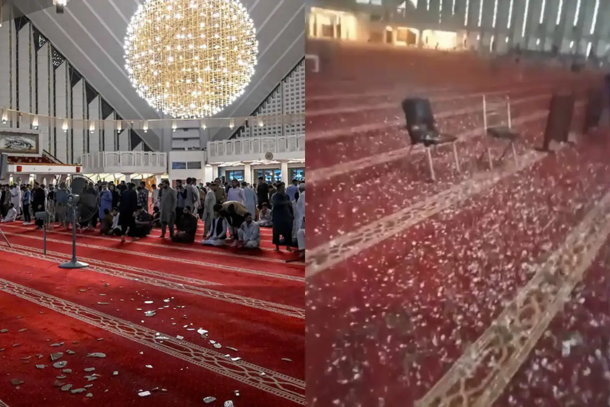 Islamabad Hailstorm Severely Damages Faisal Mosque, Videos Go Viral: Watch