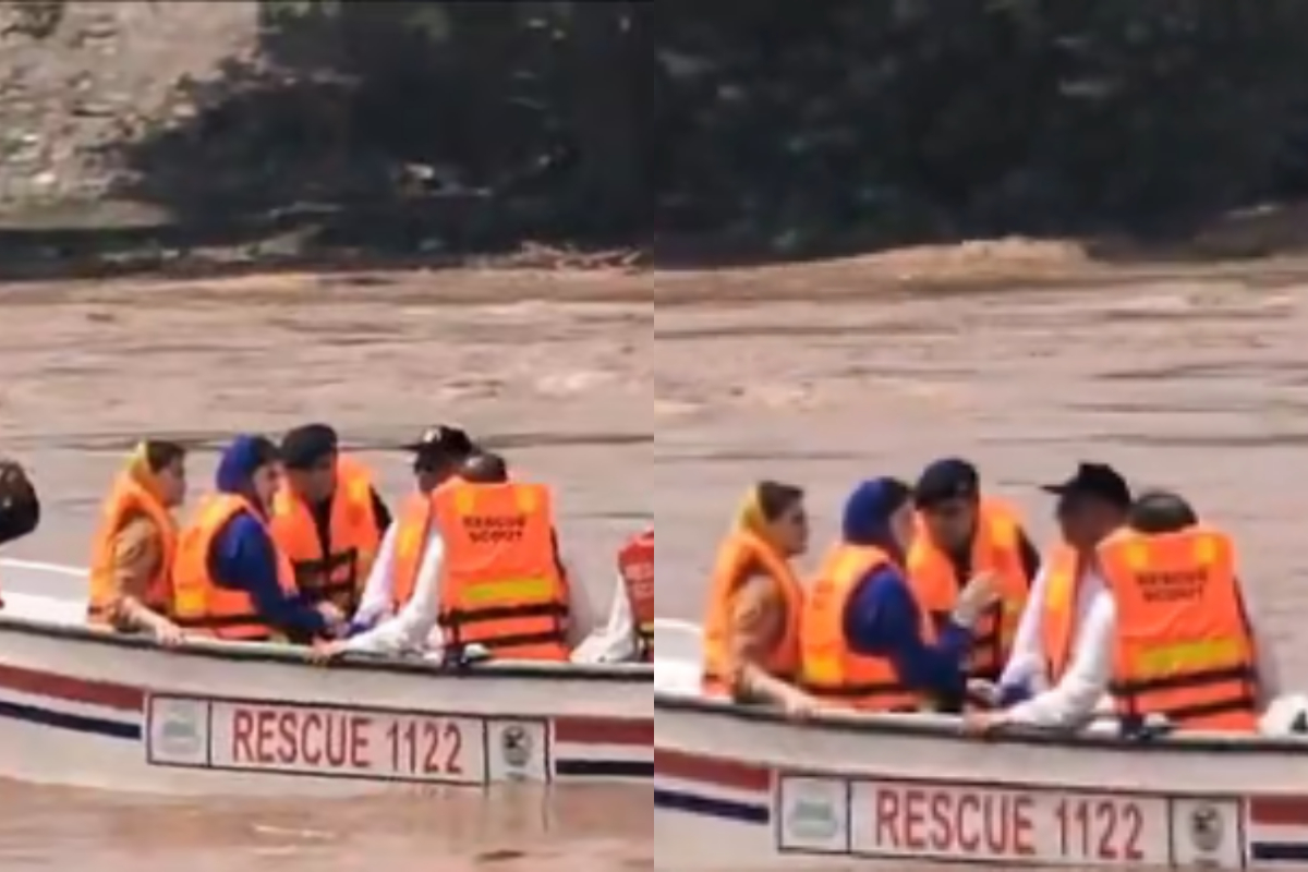 Maryam Nawaz Assesses Ravi River’s Flood Situation on Boat
