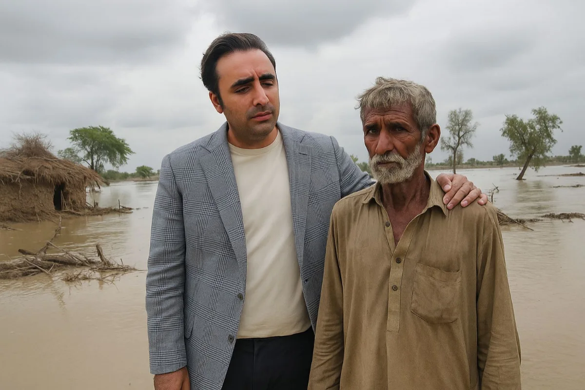 Bilawal Bhutto Visits Flood-Hit Areas, Urges Government Support