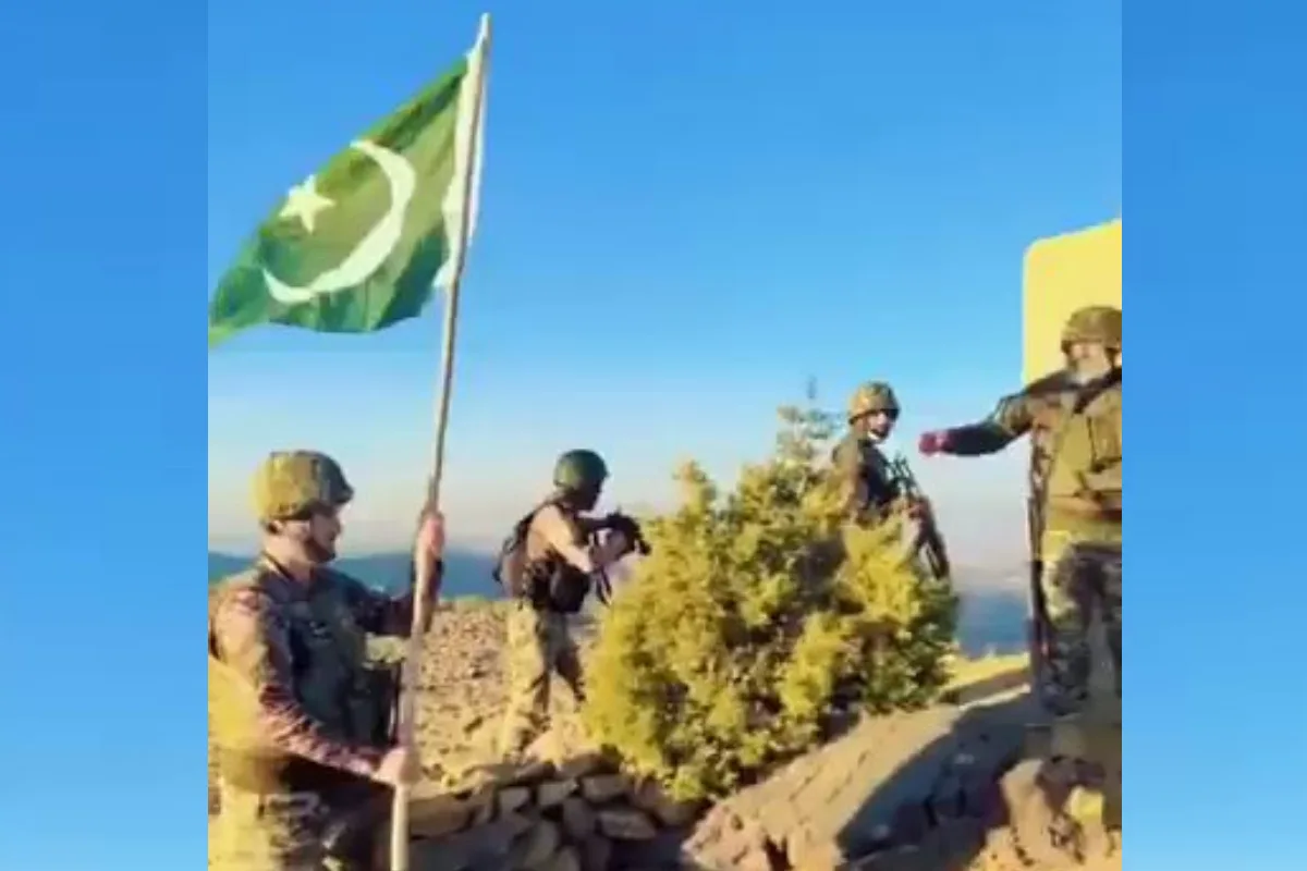 Pakistan Army Flag on Afghan Post