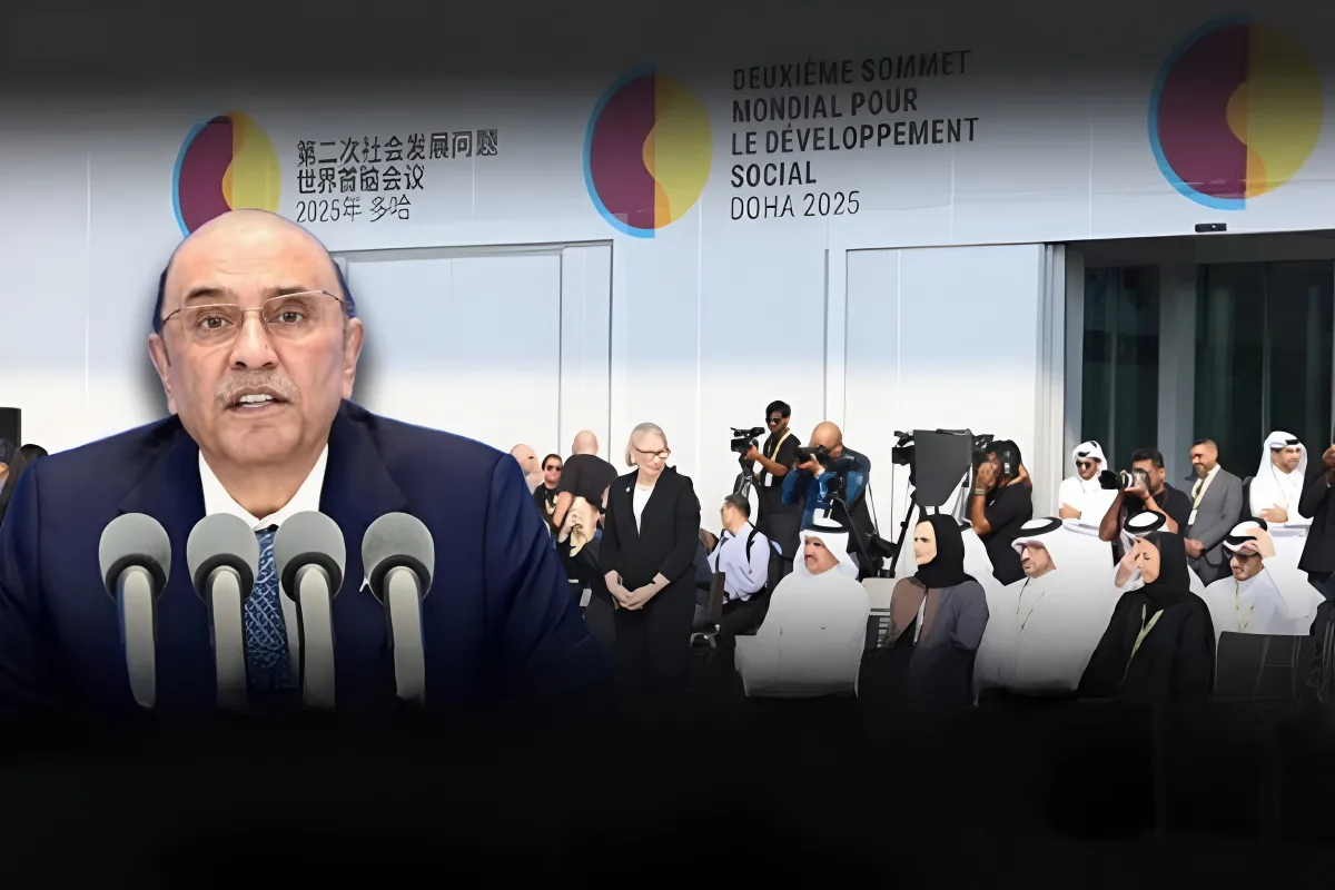 President Zardari Condemns Israeli Aggression, Calls for Global Social Justice at Doha Conference