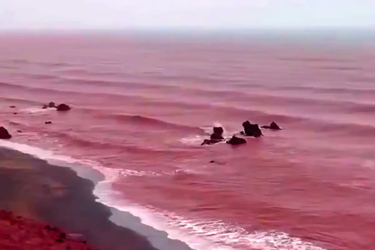Iran’s Hormuz Island Turned Red After Heavy Rain, Videos Go Viral