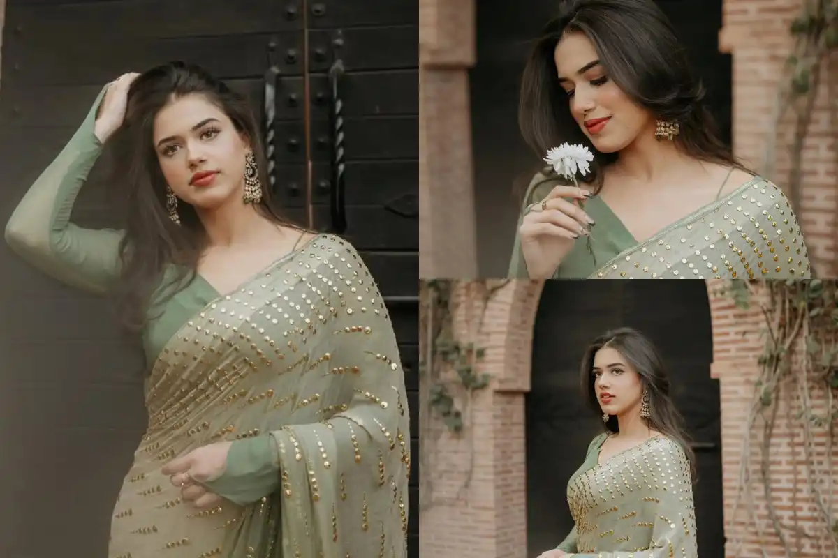 Alina Amir Shines in Stunning Green Saree at Tiktoker Haris Ali’s Wedding – See Photos