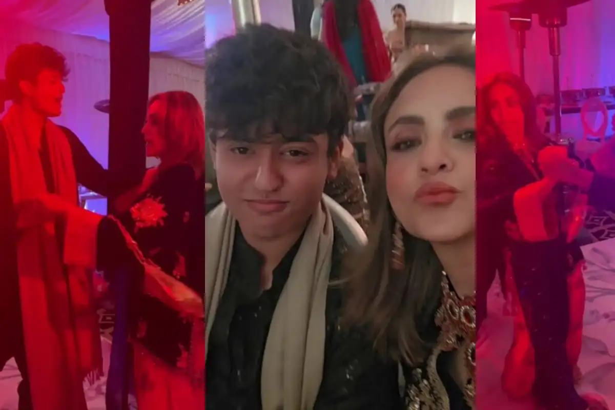 Nadia Khan Dance with Son on Indian Song