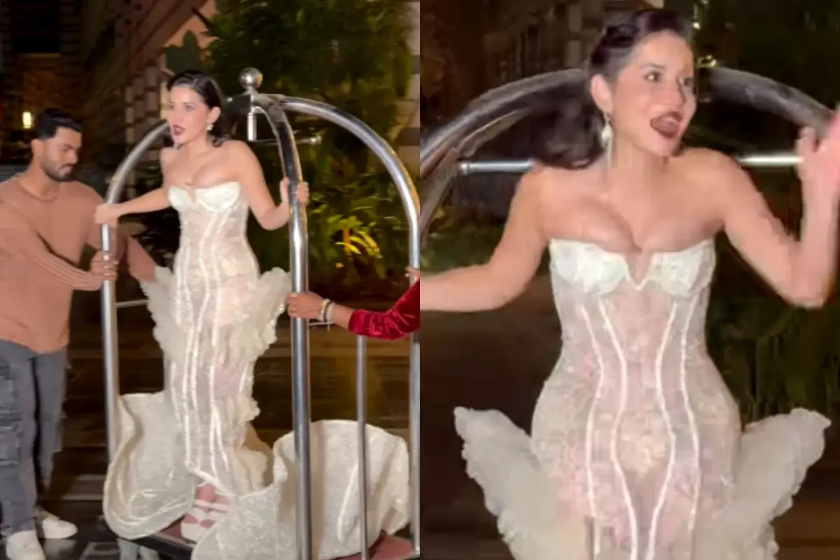 Urfi Javed Dramatic Bellhop Cart Entry Goes Viral – Watch Video