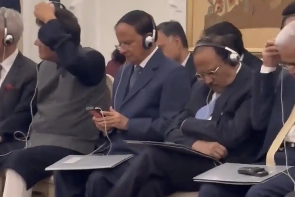 Ajit Doval Appears Asleep During Mark Carney’s Address, Raises Questions Over Diplomatic Conduct