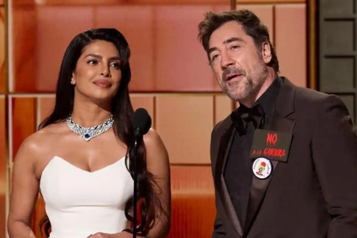 Javier Bardem Calls For ‘No to War’ on Stage with Priyanka Chopra