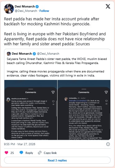 Aneet Padda Faces Backlash After Sister Reet Padda’s Viral Comments Spark Controversy 4 Screenshot 2026 03 28 143951