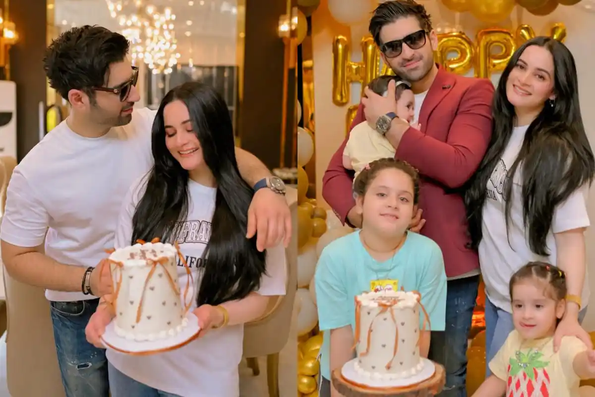 Aiman Khan Plans Surprise Birthday for Muneeb Butt in Cozy Family Gathering