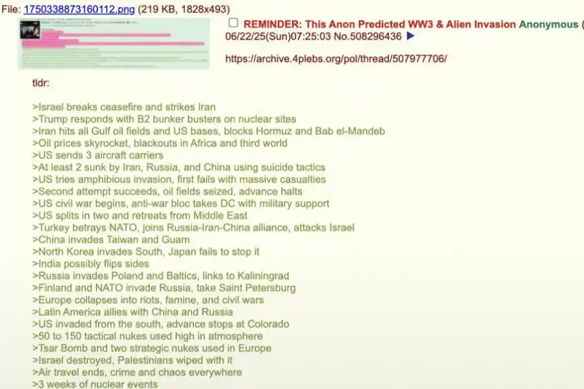 Viral 4chan ‘WW3 Prediction’ Resurfaces Amid Iran Conflict, Sparking Debate Over Global War Scenario