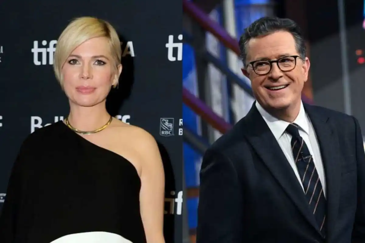 Michelle Williams Leaves Late-Night Host Stephen Colbert Flustered