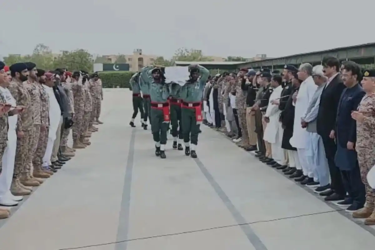Funeral Prayers Held for Pakistan Rangers Martyred in Karachi Terror Attack