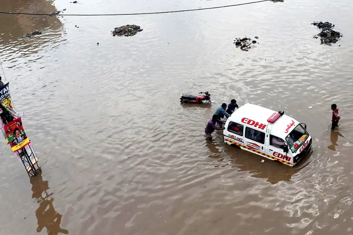 Heavy Rain Causes Urban Flooding Across Lahore