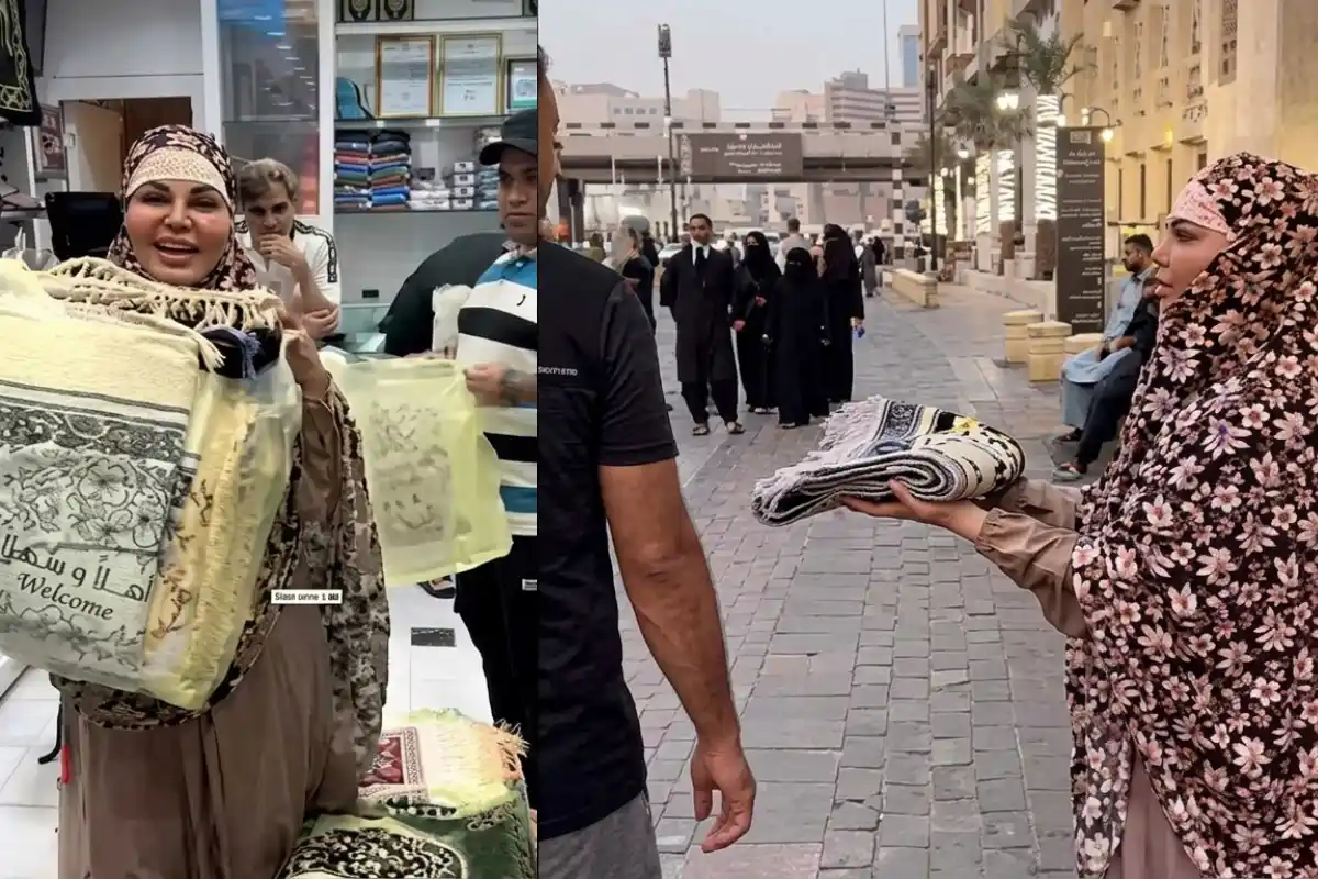 Rakhi Sawant Shares Umrah Moments, Distributes Prayer Mats in Makkah
