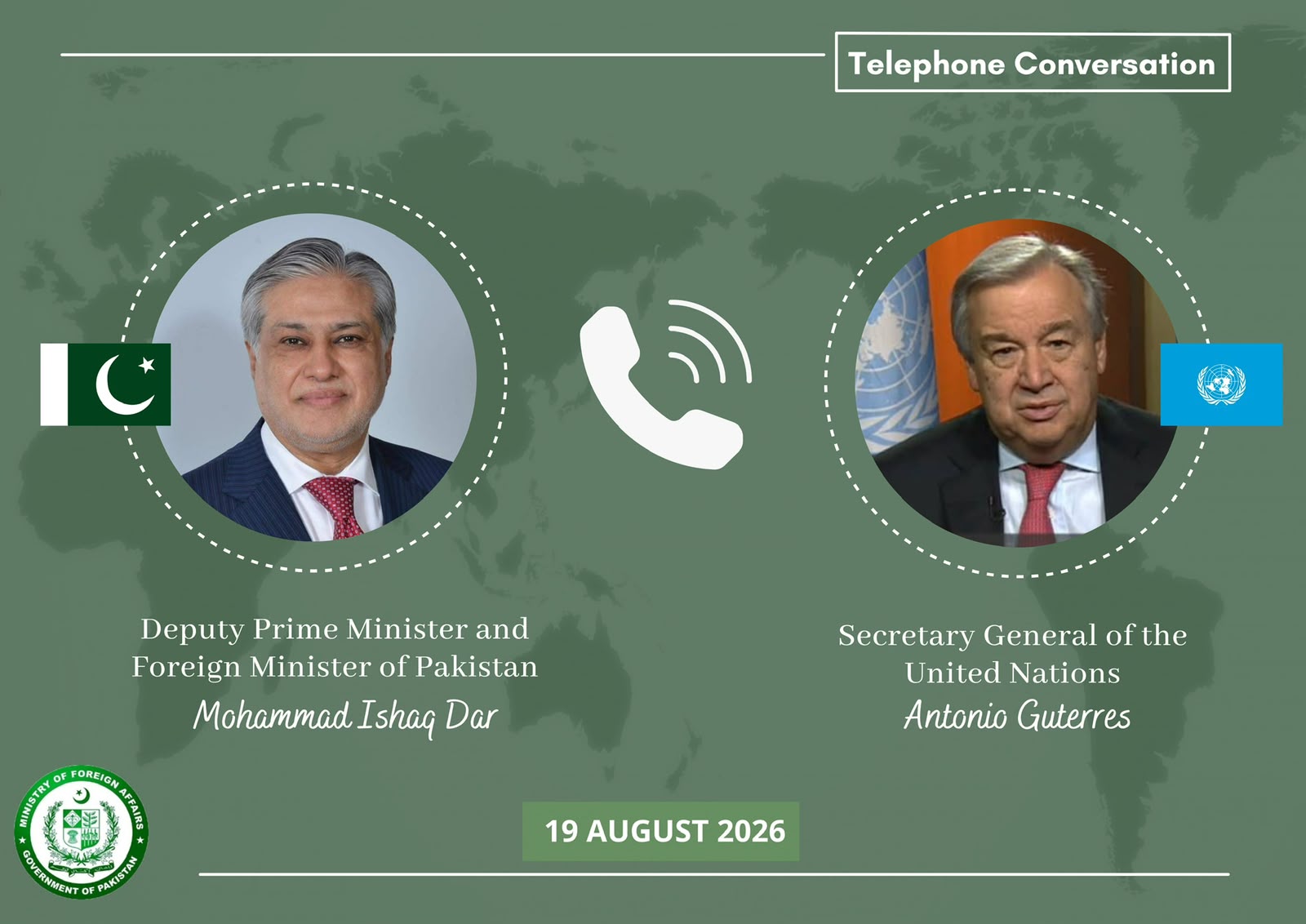 Ishaq Dar, UN Chief António Guterres Discuss Matters of Mutual Interest