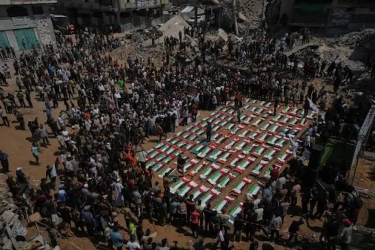 50 Palestinians Receive Mass Funeral in Gaza After Bodies Recovered