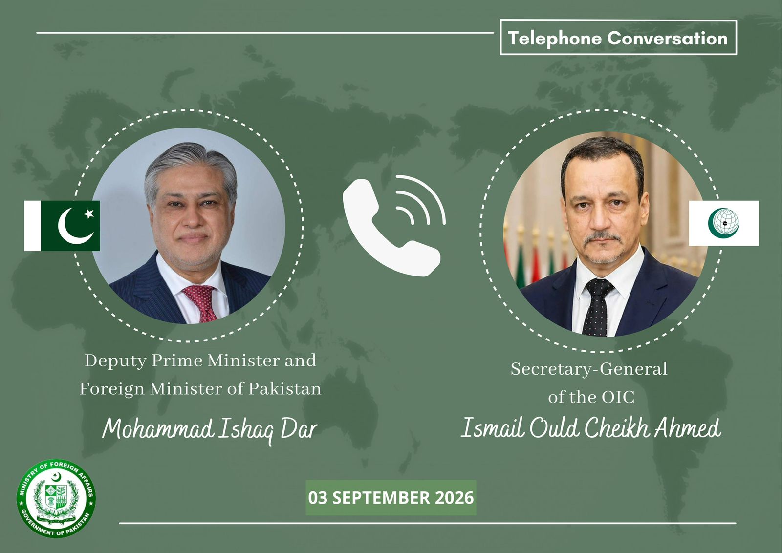Ishaq Dar Congratulates New OIC Secretary-General, Reaffirms Pakistan’s Support