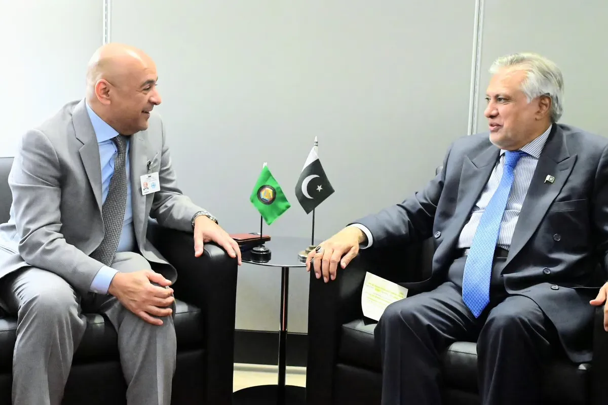 Ishaq Dar, GCC Secretary General Discuss Strengthening Pakistan-GCC Cooperation at UNGA