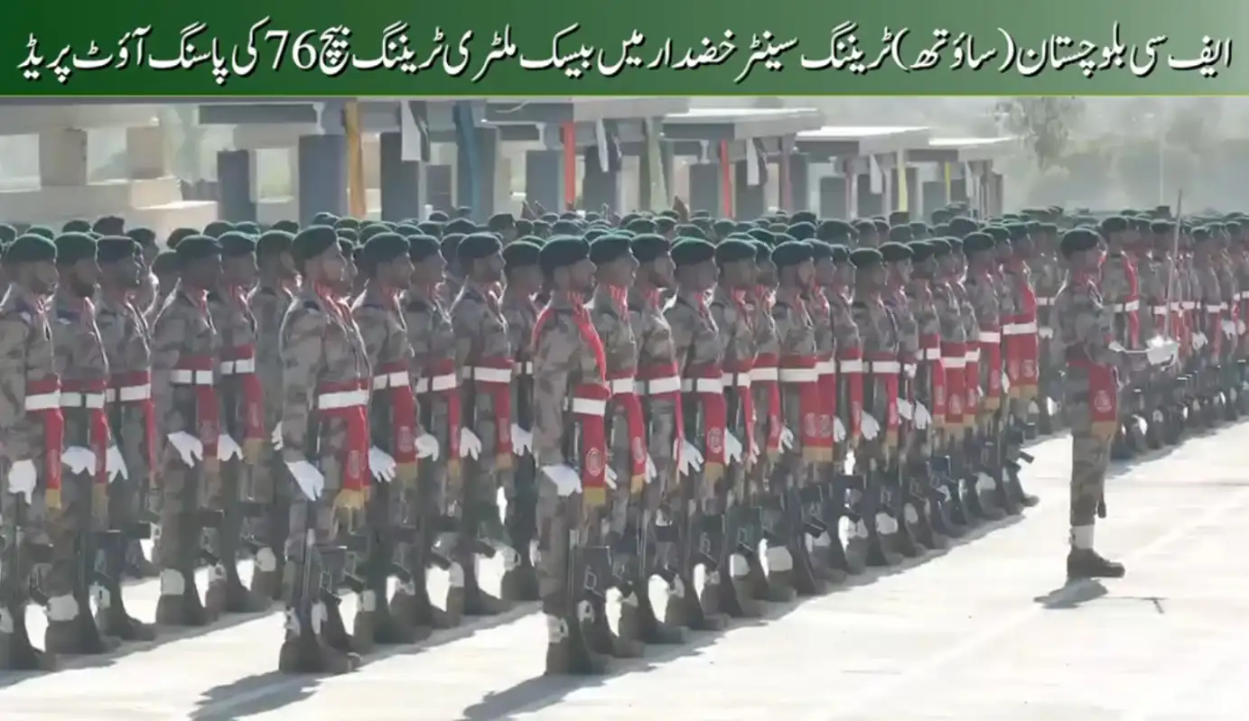 FC Balochistan South’s Basic Military Training Batch 76 Passes Out in Khuzdar