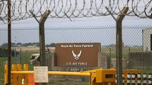 One of the five men arrested near RAF Fairford called 999 himself